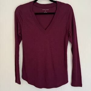 NWT Universal Standard Women's Sz XS Long Sleeve V-Neck Tee Top T-shirt Purple